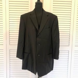 Black Striped Satin Lined Blazer with Lighted Lined Shoulder Pads